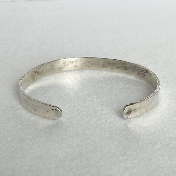 Sterling Silver 925 Stamped “Follow Your Inner Compass” Oval Cuff Bracelet 6.75" - Picture 7 of 16